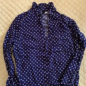 H & M polka- dot button down, size 14
